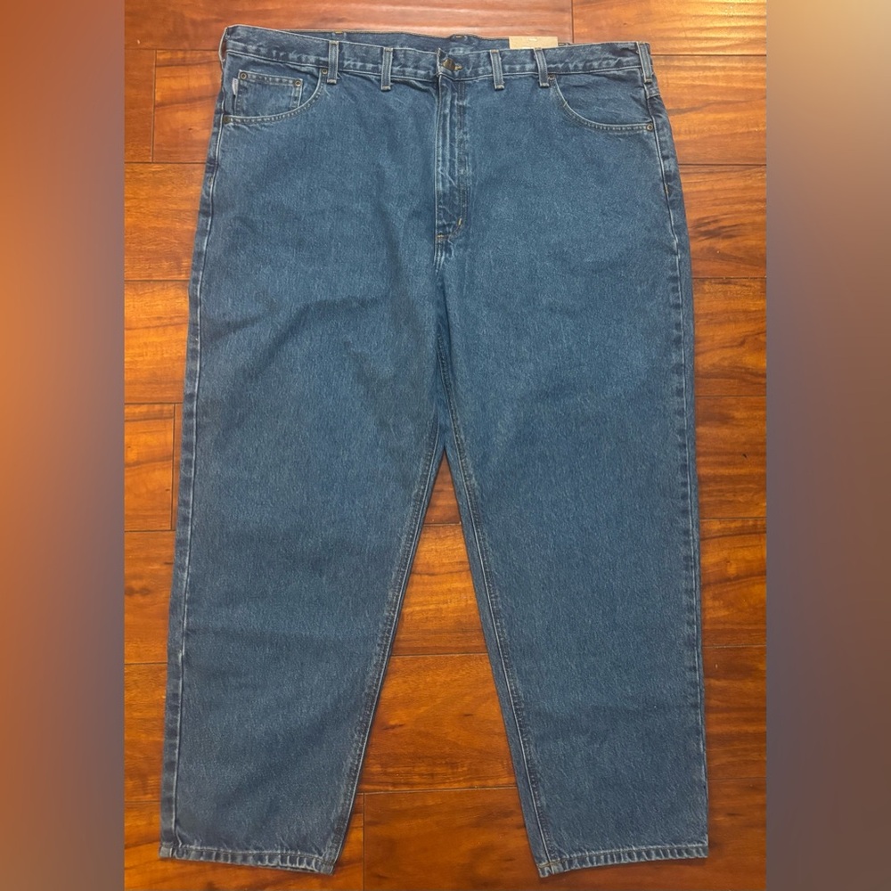 NWT Men's 48x30 CARHARTT B17 DST Relaxed Fit Denim Dark Wash Jeans